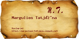 Margulies Tatjána névjegykártya